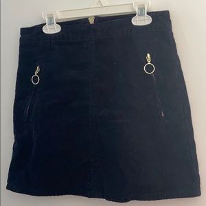 Velvet navy blue skirt
